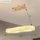 Modern gold double ring led suspension lamp with optical k9 crystal