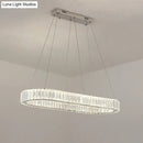 Modern gold double ring led suspension lamp with optical k9 crystal