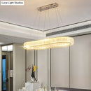 Modern gold double ring led suspension lamp with optical k9 crystal
