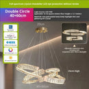 Modern gold double ring luxury crystal chandelier dining room