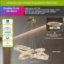 Modern gold double ring luxury crystal chandelier dining room