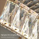 Modern gold double ring luxury crystal chandelier dining room
