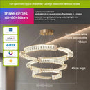 Modern gold double ring luxury crystal chandelier dining room