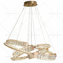 Modern gold double ring luxury crystal chandelier dining room