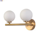 Modern gold dual glass ball led wall lights for bedroom
