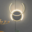 Modern gold dual ring led wall sconce bedroom light