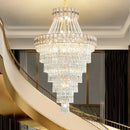 Modern gold duplex villa crystal chandelier for staircase living room