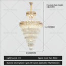 Modern gold duplex villa crystal chandelier for staircase living room