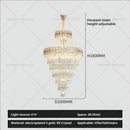 Modern gold duplex villa crystal chandelier for staircase living room