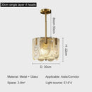 Modern gold elegant crystal chandelier living room fan glass tiers