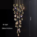 Modern gold elegant crystal chandelier living room pendant light