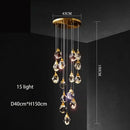Modern gold elegant crystal chandelier living room pendant light