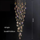 Modern gold elegant crystal chandelier living room pendant light