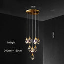 Modern gold elegant crystal chandelier living room pendant light