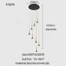 Modern gold elegant horn-shaped chandelier for staircase living room