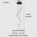 Modern gold elegant horn-shaped chandelier for staircase living room