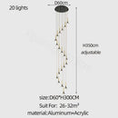 Modern gold elegant horn-shaped chandelier for staircase living room