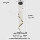 Modern gold elegant horn-shaped chandelier for staircase living room