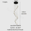 Modern gold elegant horn-shaped chandelier for staircase living room