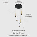 Modern gold elegant horn-shaped chandelier for staircase living room