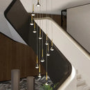 Modern gold elegant horn-shaped chandelier for staircase living room