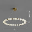 Modern gold elegant pearl necklace chandelier living room light