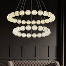 Modern gold elegant pearl necklace chandelier living room light