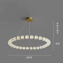 Modern gold elegant pearl necklace chandelier living room light