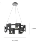 Modern gold elegant smoky glass chandelier for dining room