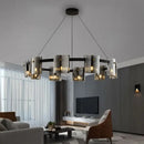 Modern gold elegant smoky glass chandelier for dining room