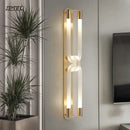 Modern gold elegant wall mounted light bedroom glass sconce