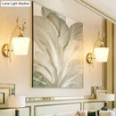 DecorBites™ Modern Gold Wall Mount Light Fixture with Opal Glass and Metal Elk - Conical Sconce