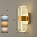Modern gold elliptical led wall lamp for bedroom decor
