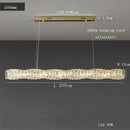 Modern gold elongated glass chandelier led ceiling light dining room