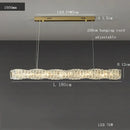 Modern gold elongated glass chandelier led ceiling light dining room