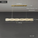 Modern gold elongated glass chandelier led ceiling light dining room