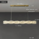 Modern gold elongated glass chandelier led ceiling light dining room