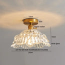 Modern gold etched glass led ceiling lamps living room light