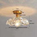Modern gold etched glass led ceiling lamps living room light