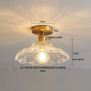 Modern gold etched glass led ceiling lamps living room light