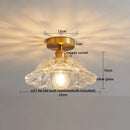 Modern gold etched glass led ceiling lamps living room light