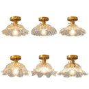 Modern gold etched glass led ceiling lamps living room light