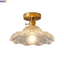 Modern gold etched glass led ceiling lamps living room light