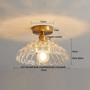 Modern gold etched glass led ceiling lamps living room light