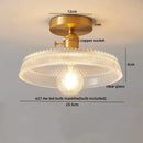 Modern gold etched glass led ceiling lamps living room light