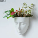 Modern gold face ceramic wall-mounted vase living room decor