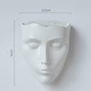 Modern gold face ceramic wall-mounted vase living room decor