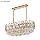 Modern gold faceted crystal island light fixture for dining room