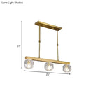 Modern gold faceted crystal island pendant light for kitchen dining room