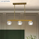 Modern gold faceted crystal island pendant light for kitchen dining room